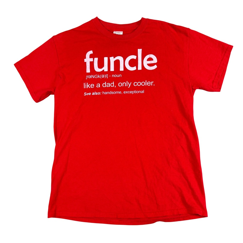 Funcle Definition Graphic T-Shirt Red Mens Medium Short Sleeve Humor Tee